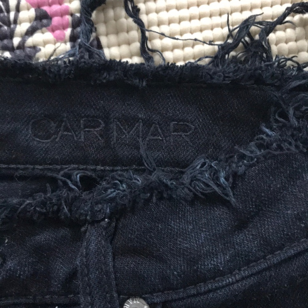 Carmar black frayed denim